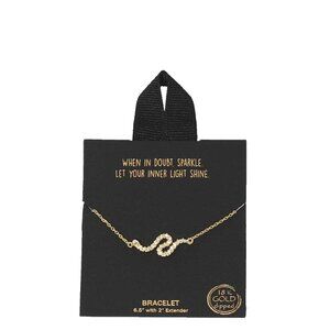 Gold Rhodium Dipped Wave Pendant Bracelet